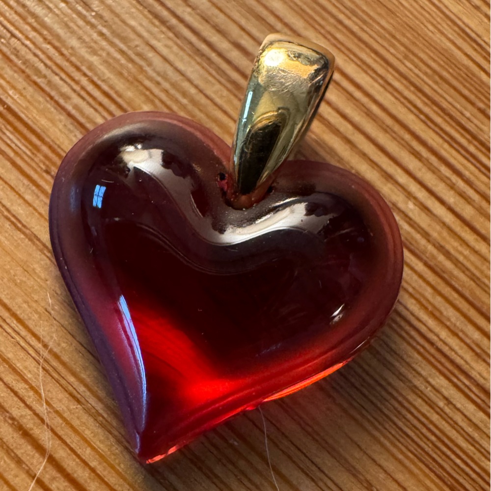 Lalique crystal heart 
Vintage pendant